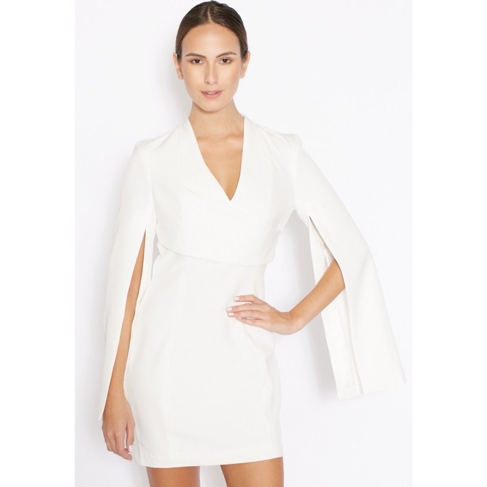 Lavish Alice White Slit Sleeve Mini Dress UK Size 14 US Size 10 